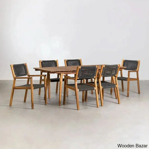 Wren Modern Wooden Dining Table Set For Serene Gatherings Black
