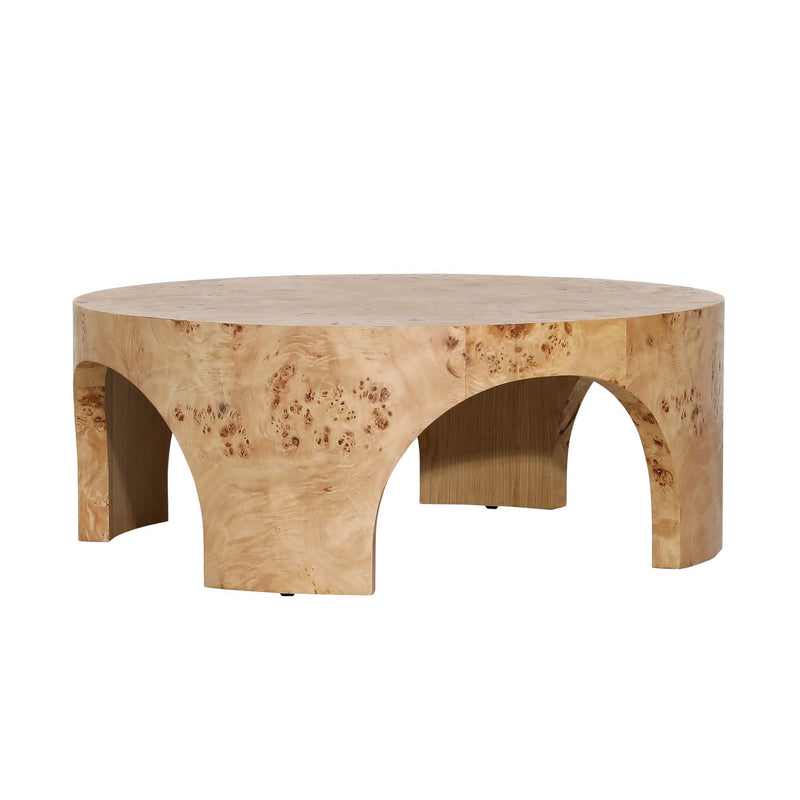 Tinlik Round Burl Coffee Table - Wooden Empiro