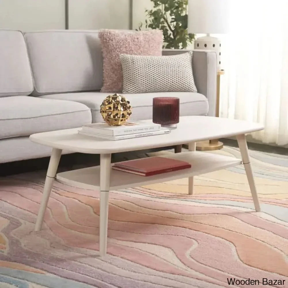 Yashon Coffee And Center Table - Wooden Empiro Bleached White