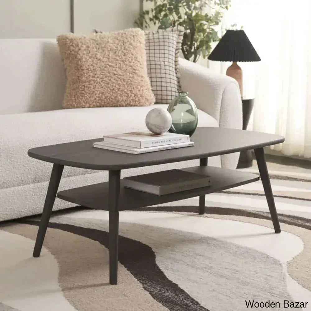Yashon Coffee And Center Table - Wooden Empiro Distressed Black