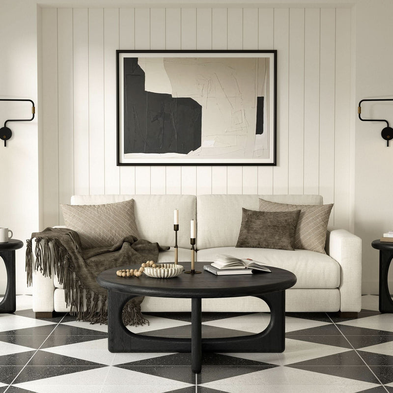 Pinkered Round Coffee Table - Wooden Empiro